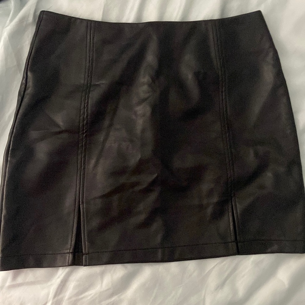Black Faux Leather Skirt